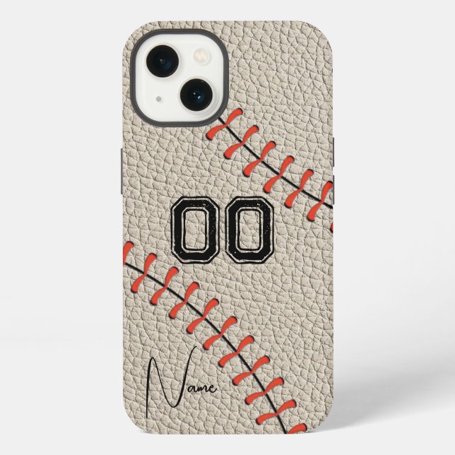 Coque iPhone Baseball personnalisé avec numéro et nom (Verso)
