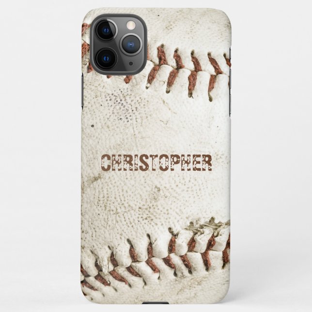 Coque iPhone Baseball vintage Personnalisé (Dos)