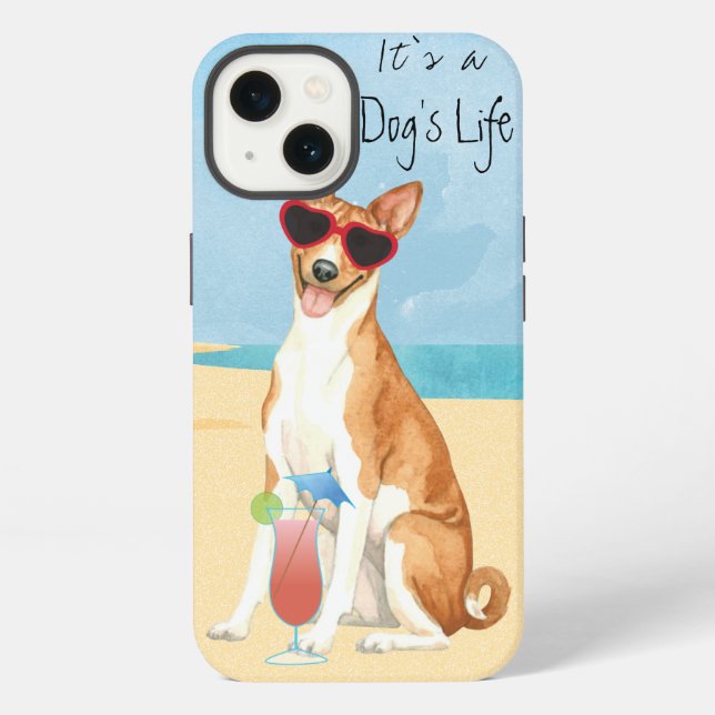 Coque iPhone Basenji d'été (Verso)