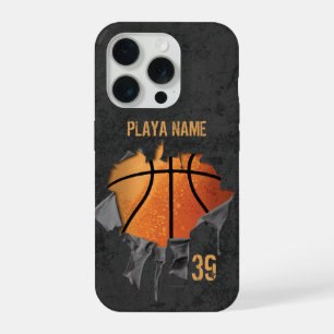 Coque iPhone 15 Pro Basket-ball déchiré