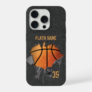 Coque iPhone 15 Pro Basket-ball déchiré (texturé)