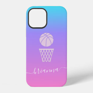 Coque iPhone 12 Basket-ball Féminin Panier de Basketball Rose Pers