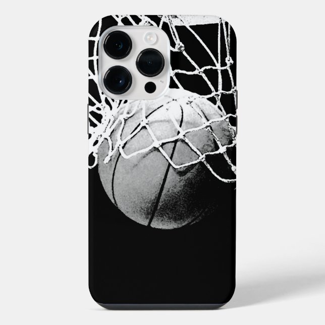 Coque iPhone Basket-ball noir et blanc (Verso)