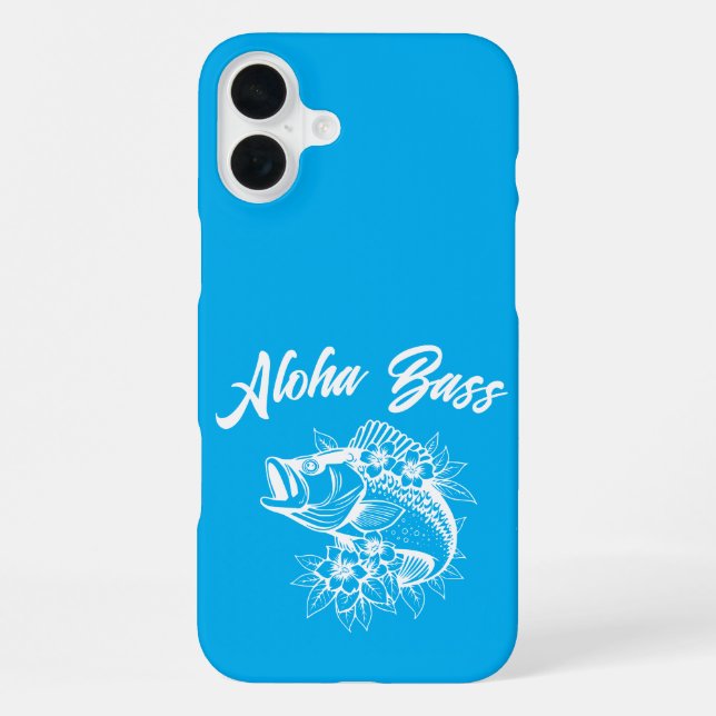 Coque iPhone Basse Aloha Hawaïen Bleu Clair (Verso)