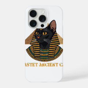 Coque iPhone 15 Pro Bastet Déesse Féline Égyptienne Ancienne Art Vinta