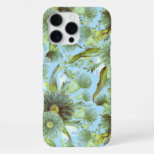 Coque iPhone 16 Pro Max Bataille bleue vintage et Eucalyptus