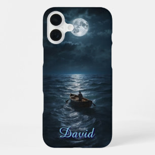 Coque iPhone 16 Plus Bateau En Mer Lune Nuit Pacifique Cadeau Océan