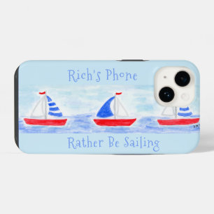 Coque Pour iPhone 14 Bateaux À Voile Peints À La Main Plutôt Voile