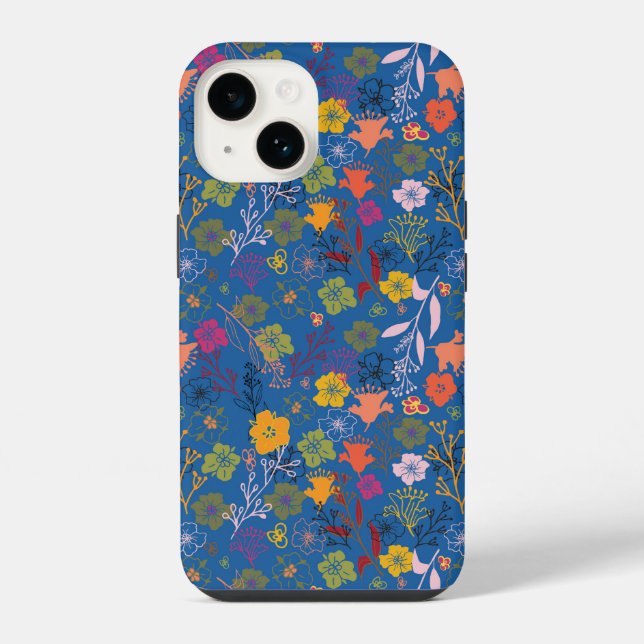Coque iPhone Batik Moderne Victoria Bleu (Verso)