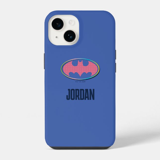 Coque iPhone Batman | Logo Point Rose (Verso)