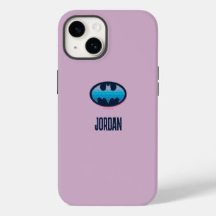 Coque Pour iPhone 14 Batman Symbole Rose & Bleu