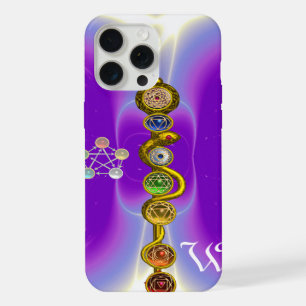 COQUE iPhone 15 PRO MAX BÂTON D'ASCLEPIUS 7 CHAKRAS, YOGA, ÉNERGIE SPIRITU