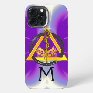 ETUI iPhone 13 PRO MAX BÂTON D'ASCLEPIUS DENTISTE DENTISTERIE MONOGRAMME,