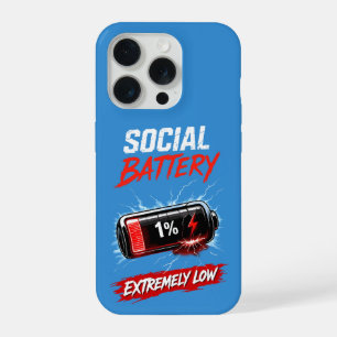 Coque iPhone 15 Pro Batterie Sociale Extrêmement Faible – Introverti D