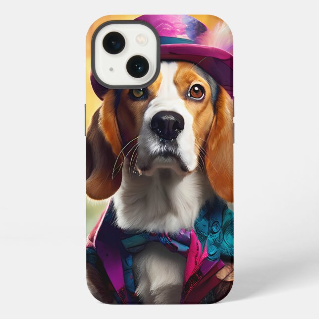 Coque iPhone Beagle en costume vibrant (Verso)