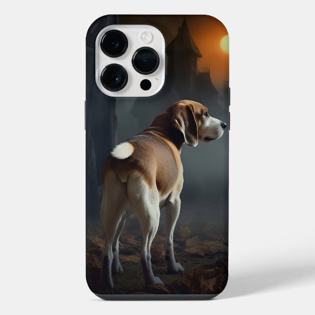 Coque iPhone Beagle Halloween Effrayant (Verso)