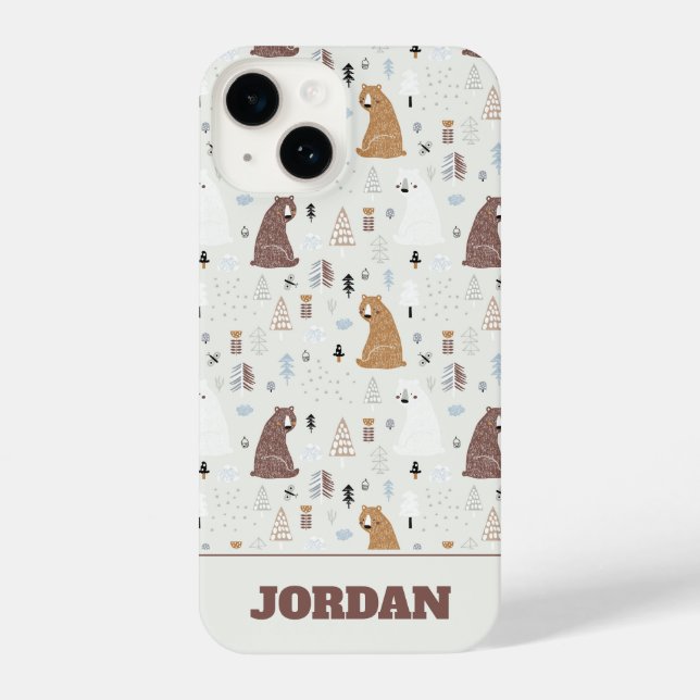 Coque iPhone Bears mignonne dans le Motif Woods (Verso)