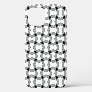 Coque iPhone 12 Beau arrière - plan ornemental abstrait, noir, g