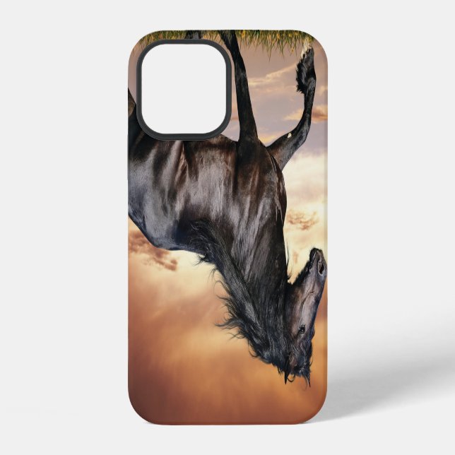 Coque iPhone Beau Cheval Noir (Verso)