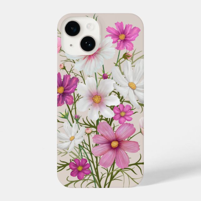 Coque iPhone Beau Cosmos Jardin Fleur Floral Art (Verso)