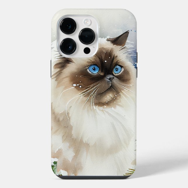 COQUE iPhone BEAU COULEUR D'EAU LONG CHEVEUX HIMALAYAN CAT (Verso)