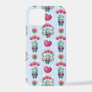 Coque iPhone 12 Pro Beau Floral Mason Jar Hearts Motif