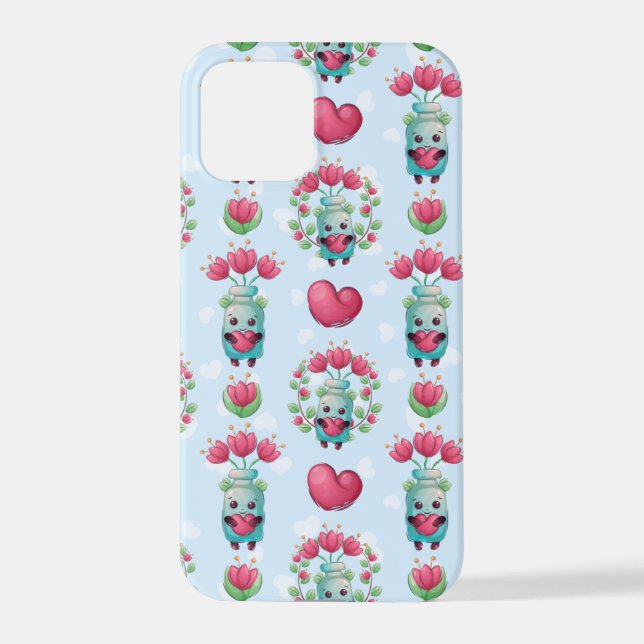 Coque iPhone Beau Floral Mason Jar Hearts Motif (Verso)