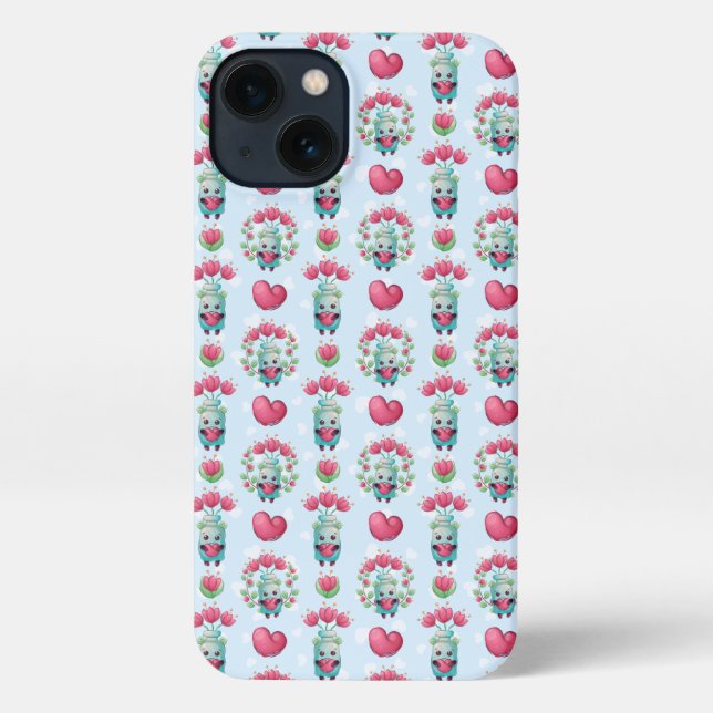 Coque iPhone Beau Floral Mason Jar Hearts Motif (Verso)