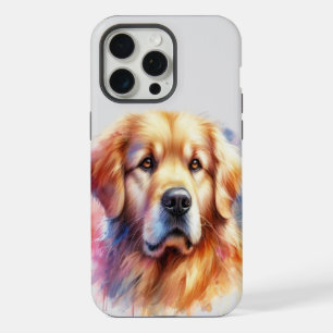 Coque iPhone 15 Pro Max Beau Golden Retriever en Aquarelle