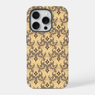 Coque iPhone 15 Pro Beau motif ethnique de Damas pointillisme