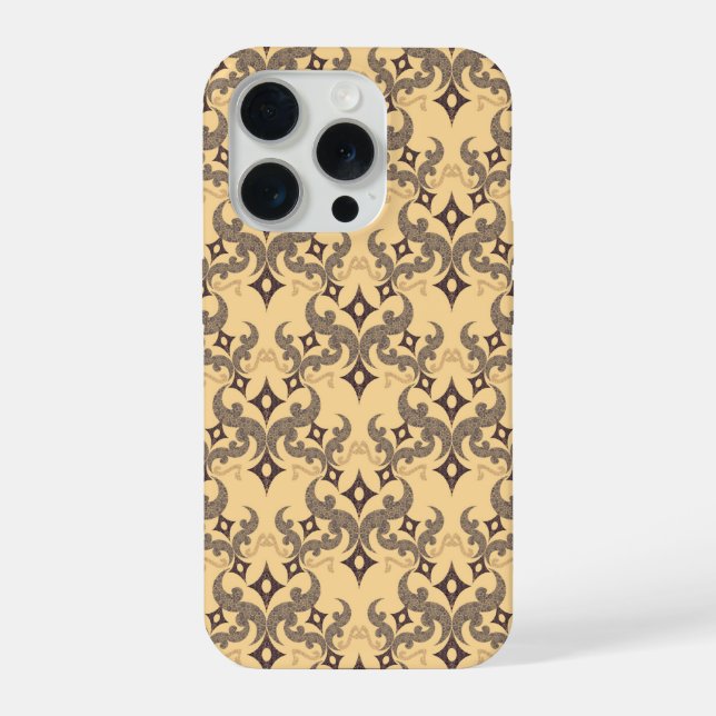 Coque iPhone Beau motif ethnique de Damas pointillisme (Verso)