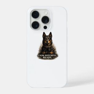 Coque iPhone 15 Pro Beauceron – Calme Vigilant Prêt