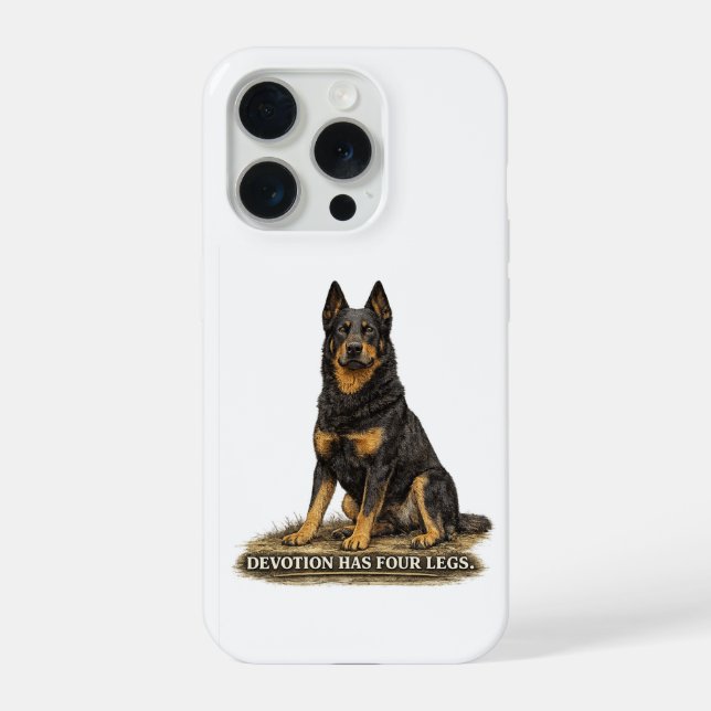 Coque iPhone Beauceron – La dévotion a quatre pattes Chien  (Verso)