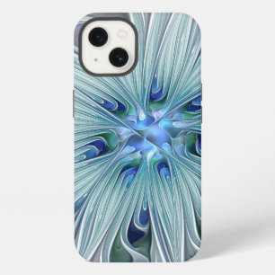 Etui iPhone 13 Beauté florale Abstrait Moderne Fleur Pastel Bleu