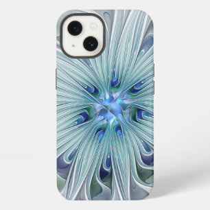 Etui iPhone 13 Beauté florale Abstrait Moderne Fleur Pastel Bleu