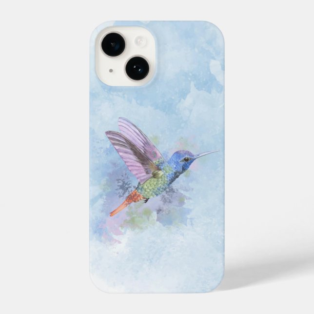 Coque iPhone Beautiful Little Hummingbird Watercolor Bird Art (Verso)