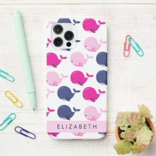 Coque iPhone 12 Pro Beaux Baleines, Motif De Baleines, Votre Nom