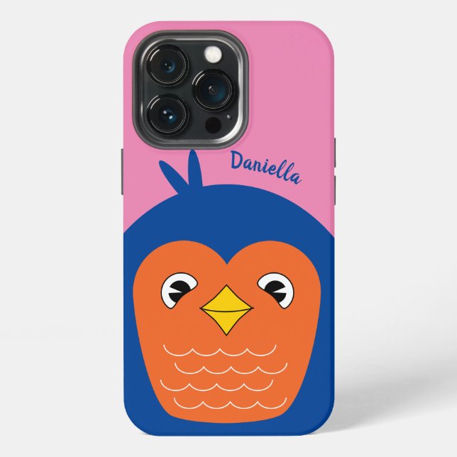 Coque iPhone Bébé adorable Bleu Oiseau (Dos)
