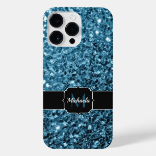 Coque Pour Pour iPhone 14 Pro Max Bébé bleu clair faux parties scintillant scintille