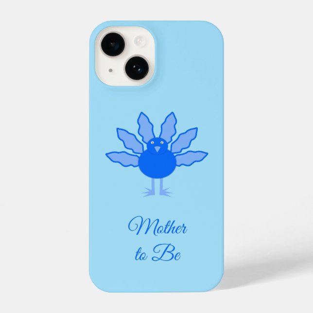 Coque iPhone Bébé bleu mignon Garçon Thanksgiving Turquie Maman (Verso)