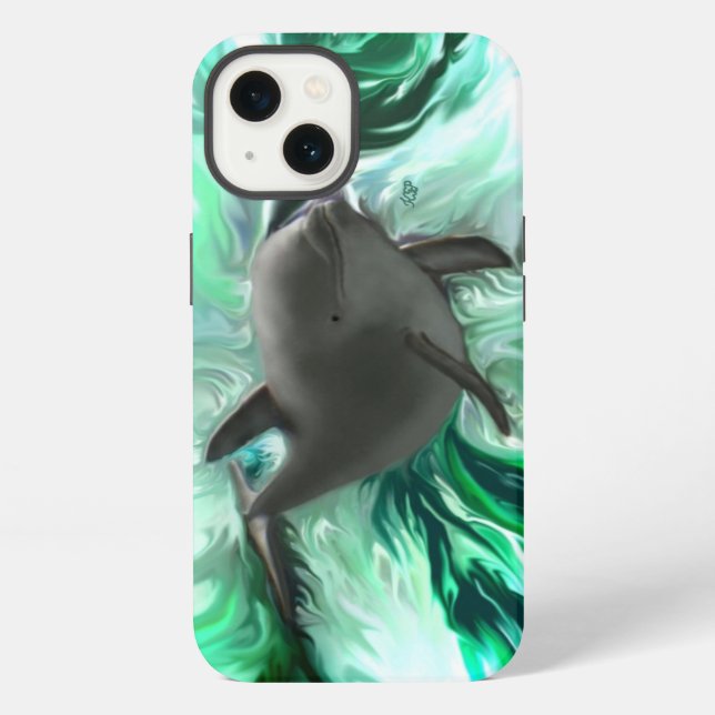 Coque iPhone Bébé dauphin (Verso)
