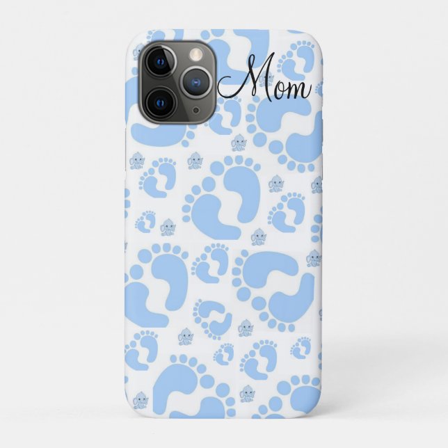 Coque iphone bébé pieds garçon éléphant maman (Dos)