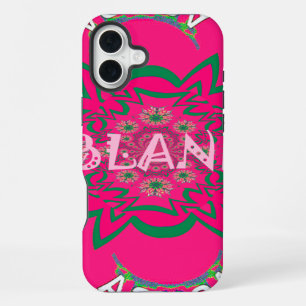 Coque iPhone 16 Plus Bébé Vierge Monogramme Fleurie Rose Vivid Teinte V