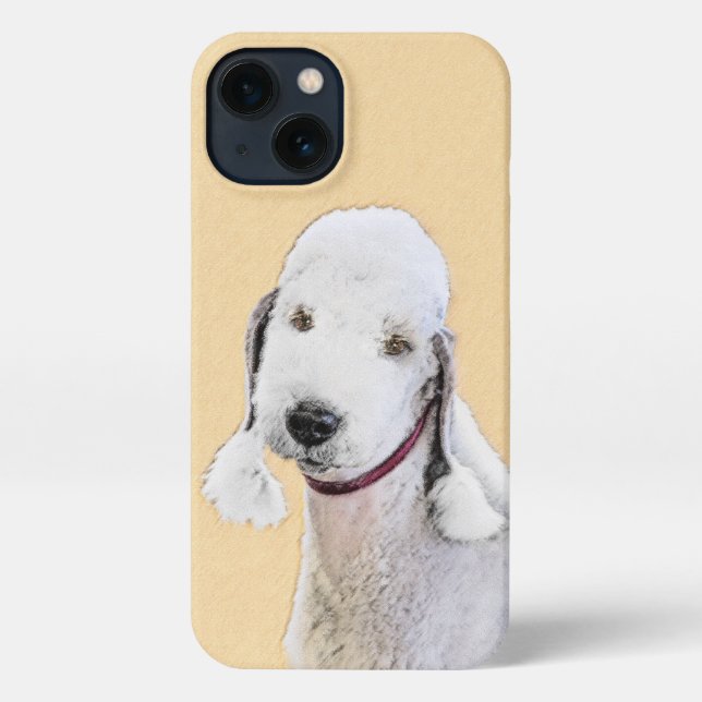 Coque iPhone Bedlington Terrier Peinture - Art Chien original (Verso)