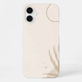 Coque iPhone 16 Plus Beige Brown Aesthetic Floral Linktree Background |