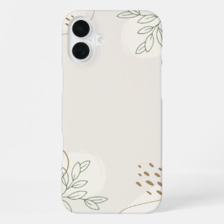 Coque iPhone 16 Plus Beige Simple Floral Watercolor Minimalist Linktree
