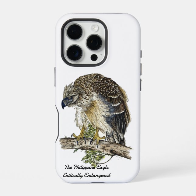 Coque iPhone Belle Aigle Menacée Peinte à la Main (Verso)