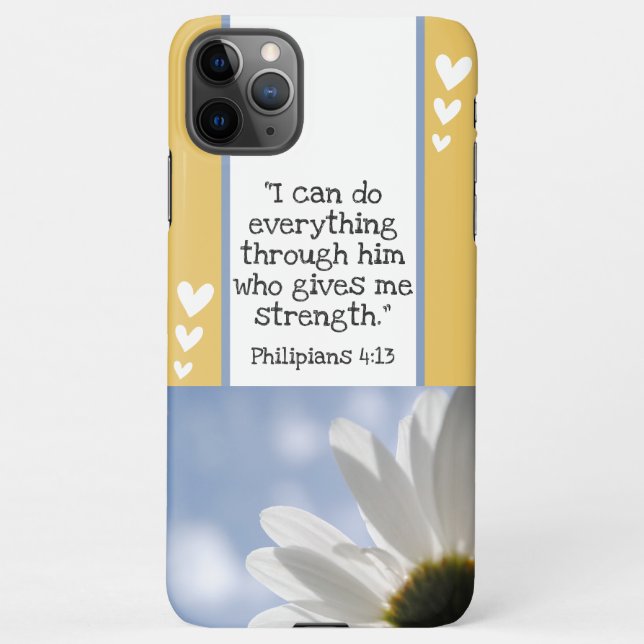 Coque iPhone Belle Bible Verse Daisy Modèle photo sur mesure (Dos)