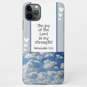 Coque iPhone 11Pro Max Belle Bible Verse Nuages Modèle photo Personnalis