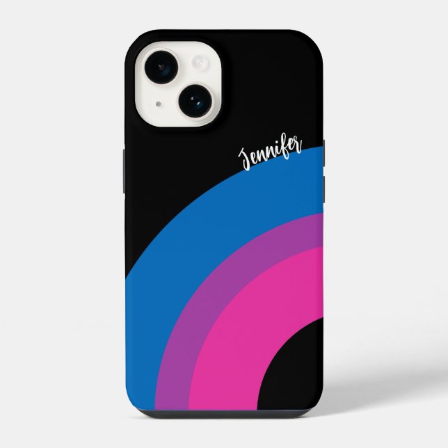 Coque iPhone Belle Bisexual Fierté Drapeau mignon Personnalisé (Verso)